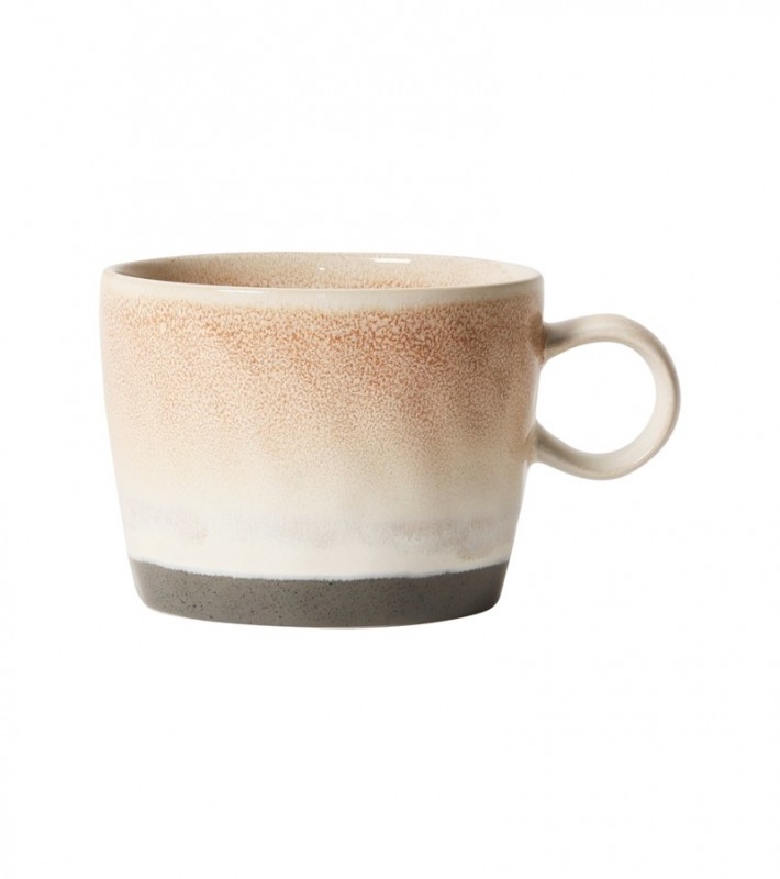 MUG WOW WITH HANDLE BEIGE GREY
